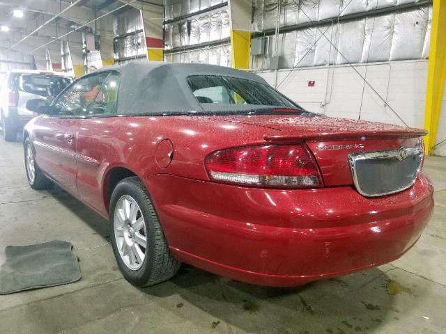 1C3EL75R86N283163 - 2006 CHRYSLER SEBRING GT RED photo 3