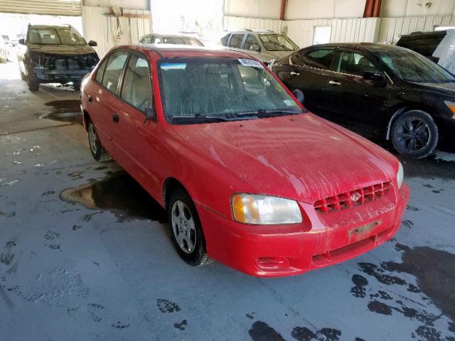 KMHCG45C32U369235 - 2002 HYUNDAI ACCENT GL RED photo 1