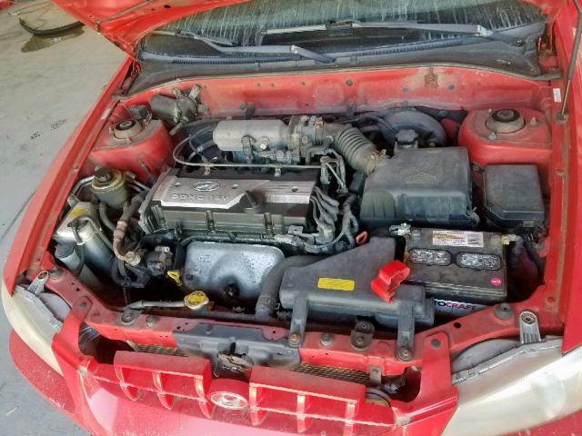 KMHCG45C32U369235 - 2002 HYUNDAI ACCENT GL RED photo 7