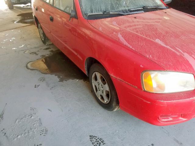 KMHCG45C32U369235 - 2002 HYUNDAI ACCENT GL RED photo 9