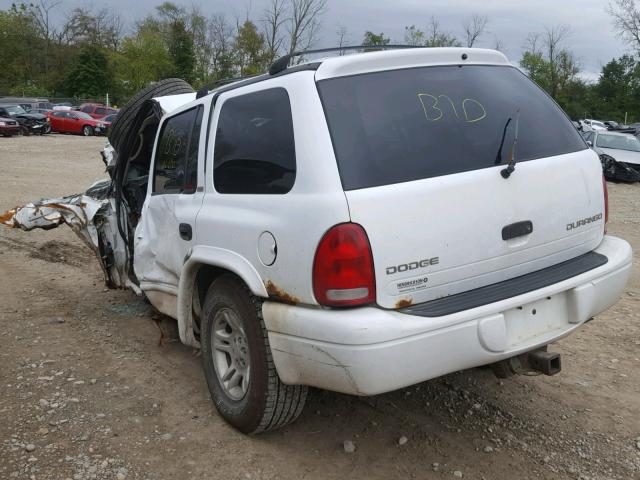 1B4HS58N82F167987 - 2002 DODGE DURANGO SL WHITE photo 3