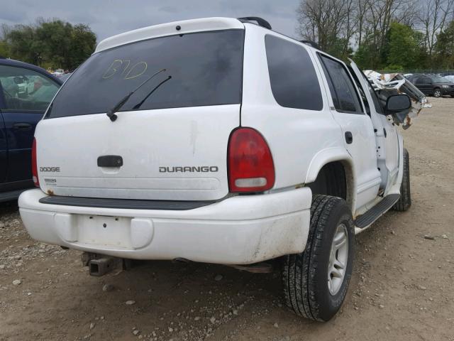 1B4HS58N82F167987 - 2002 DODGE DURANGO SL WHITE photo 4