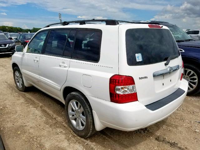 JTEDW21A360006852 - 2006 TOYOTA HIGHLANDER WHITE photo 3