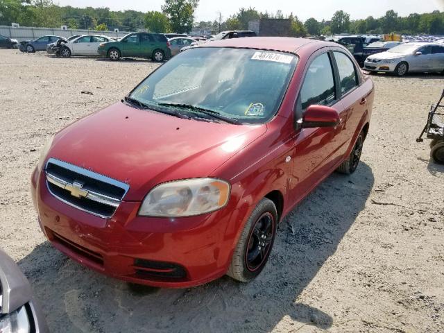 KL1TD56628B154906 - 2008 CHEVROLET AVEO BASE RED photo 2