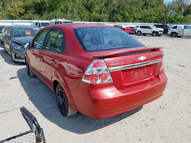 KL1TD56628B154906 - 2008 CHEVROLET AVEO BASE RED photo 3