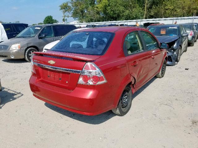 KL1TD56628B154906 - 2008 CHEVROLET AVEO BASE RED photo 4