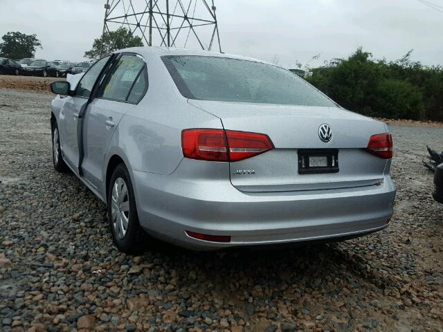 3VW2K7AJ9FM324893 - 2015 VOLKSWAGEN JETTA BASE SILVER photo 3