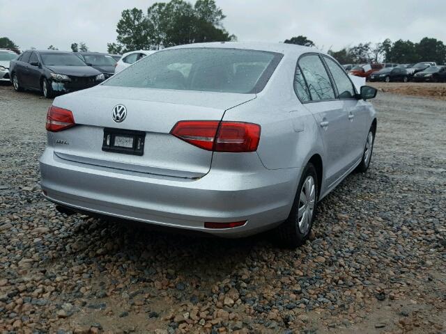 3VW2K7AJ9FM324893 - 2015 VOLKSWAGEN JETTA BASE SILVER photo 4