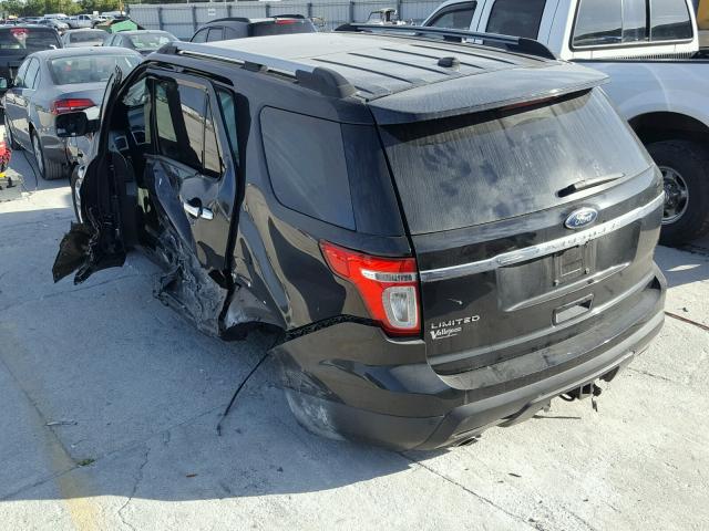 1FMHK7F84CGA03798 - 2012 FORD EXPLORER L BLACK photo 3