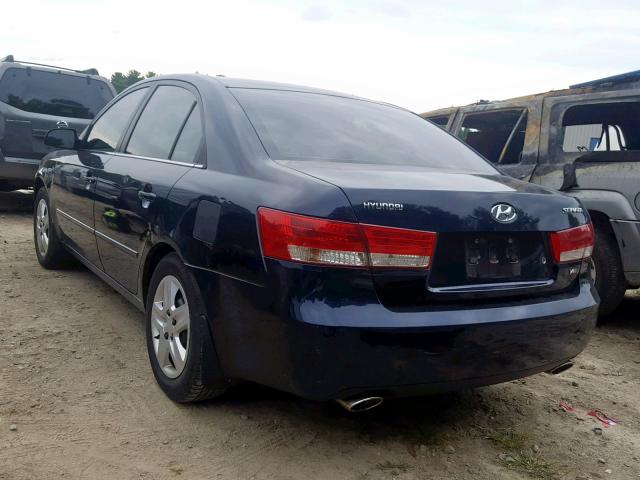 5NPEU46F96H103488 - 2006 HYUNDAI SONATA GLS BLUE photo 3