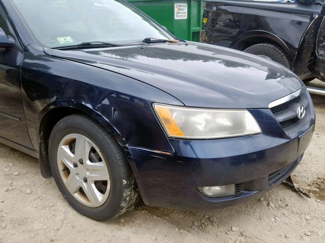 5NPEU46F96H103488 - 2006 HYUNDAI SONATA GLS BLUE photo 9