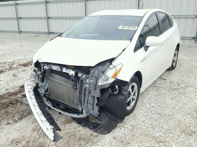 JTDKN3DU2C5442259 - 2012 TOYOTA PRIUS WHITE photo 2