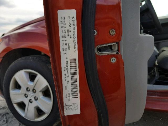 1B3HB48B77D581477 - 2007 DODGE CALIBER SX ORANGE photo 10