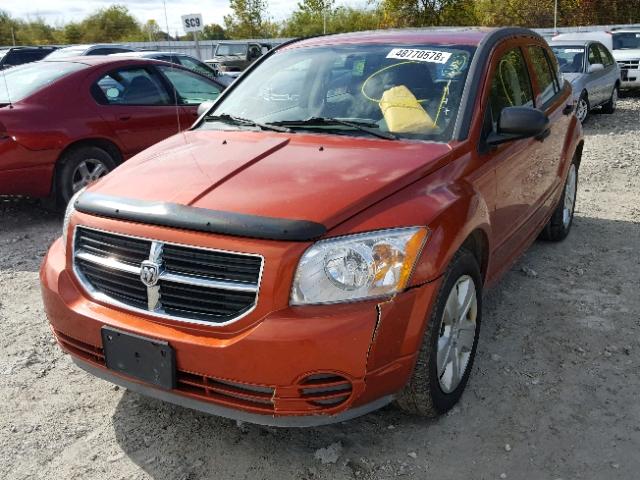 1B3HB48B77D581477 - 2007 DODGE CALIBER SX ORANGE photo 2