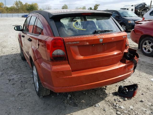 1B3HB48B77D581477 - 2007 DODGE CALIBER SX ORANGE photo 3