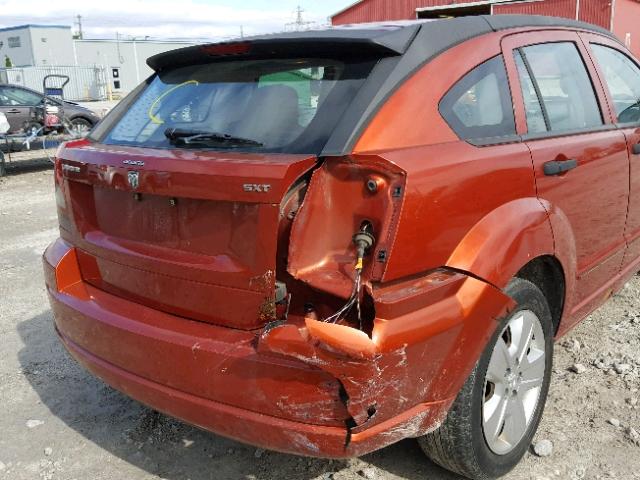 1B3HB48B77D581477 - 2007 DODGE CALIBER SX ORANGE photo 9