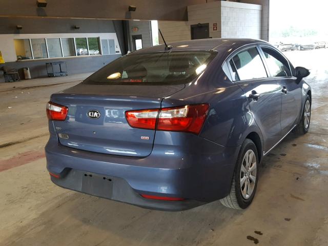 KNADM4A3XG6659844 - 2016 KIA RIO LX BLUE photo 4