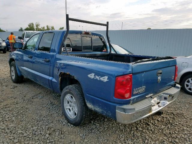 1D7HW48N76S654358 - 2006 DODGE DAKOTA QUA BLUE photo 3