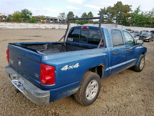 1D7HW48N76S654358 - 2006 DODGE DAKOTA QUA BLUE photo 4