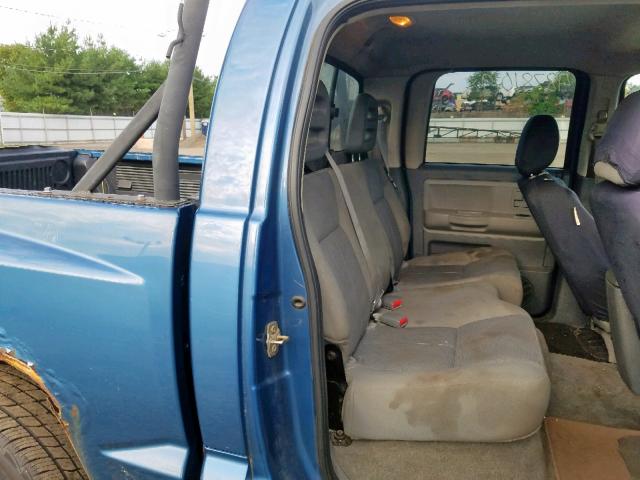 1D7HW48N76S654358 - 2006 DODGE DAKOTA QUA BLUE photo 6