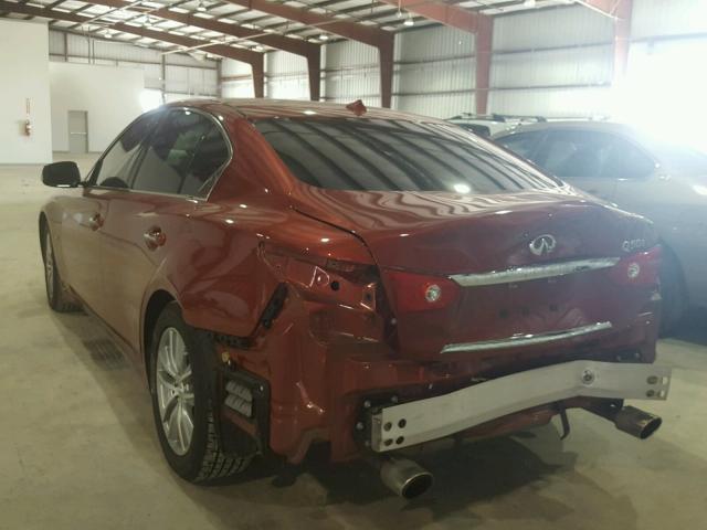 JN1BV7AP5EM689390 - 2014 INFINITI Q50 BASE RED photo 3