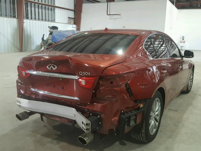 JN1BV7AP5EM689390 - 2014 INFINITI Q50 BASE RED photo 4