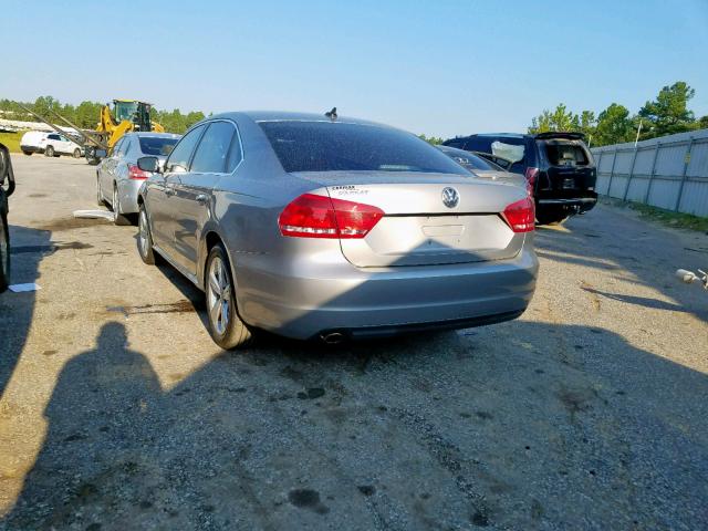 1VWBP7A3XDC043543 - 2013 VOLKSWAGEN PASSAT SE GRAY photo 3