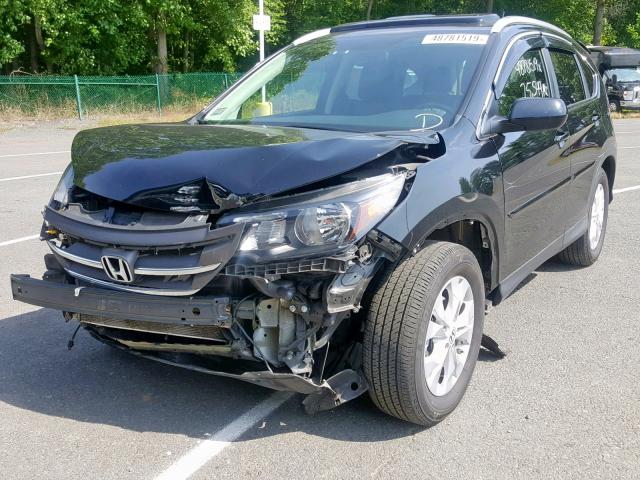 5J6RM4H76DL048492 - 2013 HONDA CR-V EXL BLACK photo 2