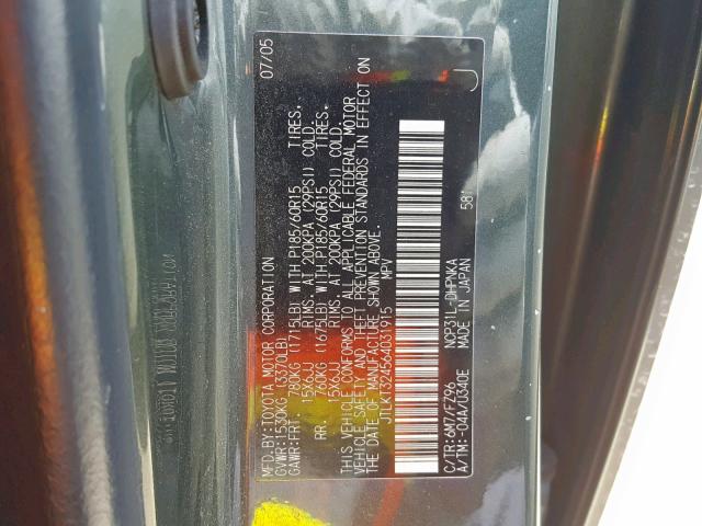 JTLKT324564031915 - 2006 TOYOTA SCION XB 绿色 照片 10