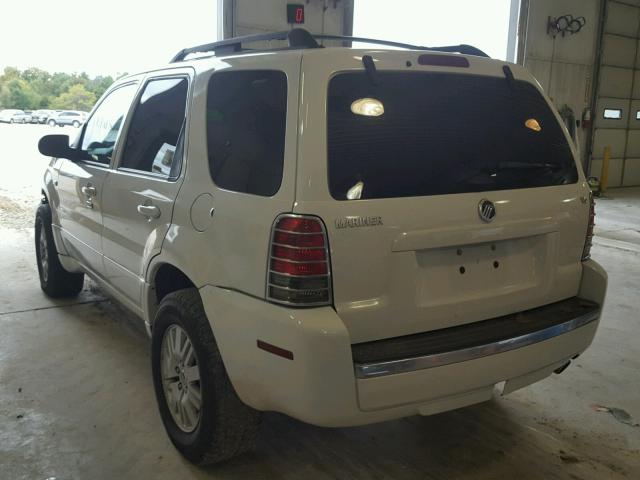 4M2YU56106KJ16696 - 2006 MERCURY MARINER WHITE photo 3