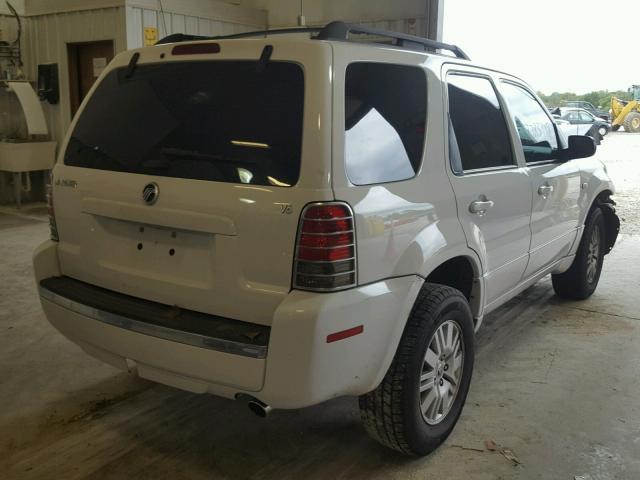 4M2YU56106KJ16696 - 2006 MERCURY MARINER WHITE photo 4