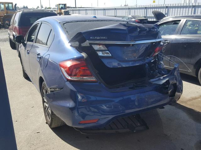 19XFB2F95DE287225 - 2013 HONDA CIVIC EXL BLUE photo 3