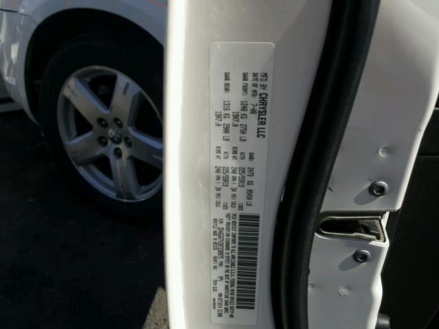 3D4GG67V39T238975 - 2009 DODGE JOURNEY R/ WHITE photo 10