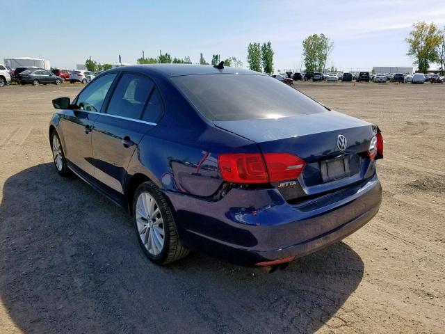 3VWLL7AJ7BM095660 - 2011 VOLKSWAGEN JETTA TDI BLUE photo 3