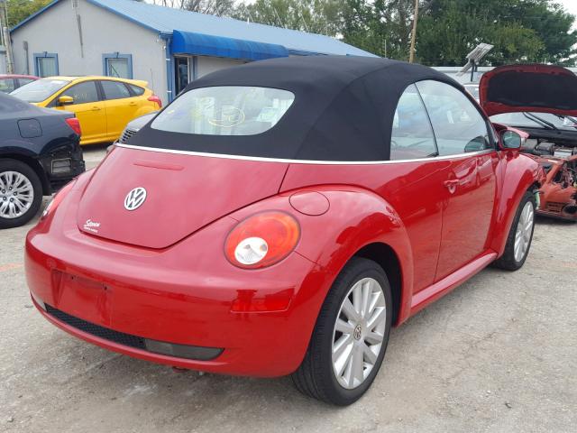 3VWRF31Y19M400989 - 2009 VOLKSWAGEN NEW BEETLE RED photo 4