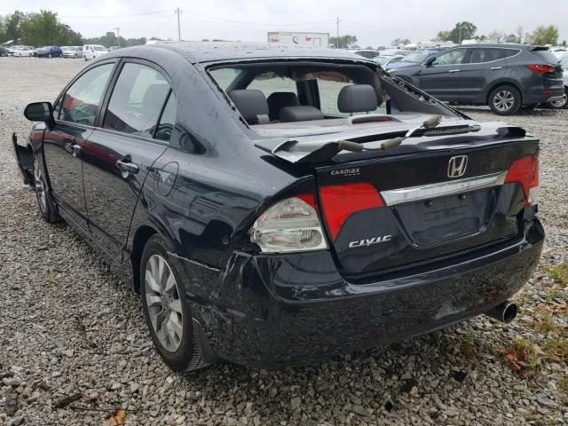 1HGFA16969L028000 - 2009 HONDA CIVIC EXL BLACK photo 3