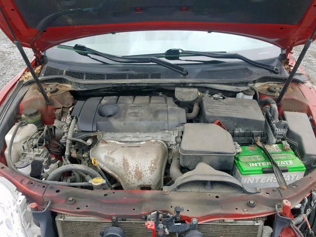 4T4BF3EK2BR153592 - 2011 TOYOTA CAMRY BASE RED photo 7