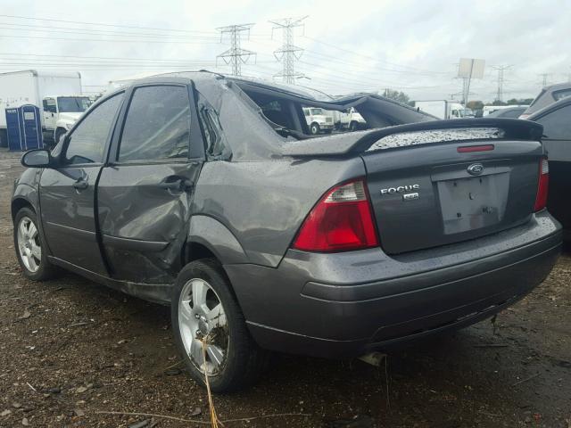 1FAHP34N77W362300 - 2007 FORD FOCUS ZX4 GRAY photo 3