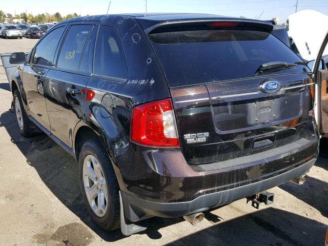 2FMDK4JC5DBA05206 - 2013 FORD EDGE SEL BLACK photo 3