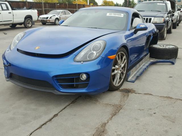 WP0AA2A89EK174100 - 2014 PORSCHE CAYMAN BLUE photo 2