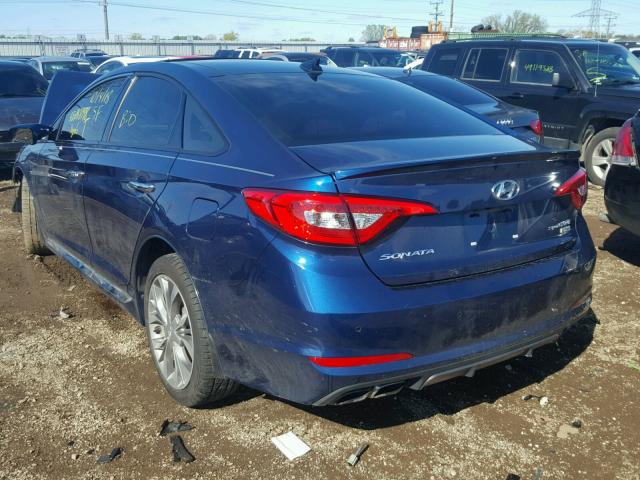 5NPE34AB3FH138907 - 2015 HYUNDAI SONATA SPO BLUE photo 3