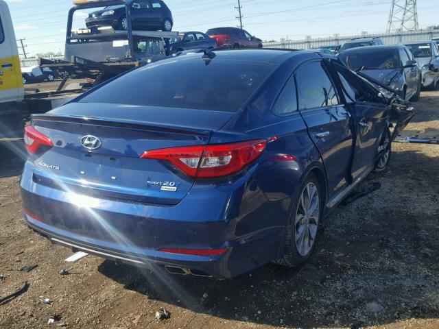 5NPE34AB3FH138907 - 2015 HYUNDAI SONATA SPO BLUE photo 4