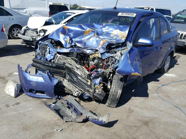 KL1TD56E99B330956 - 2009 CHEVROLET AVEO LS BLUE photo 2