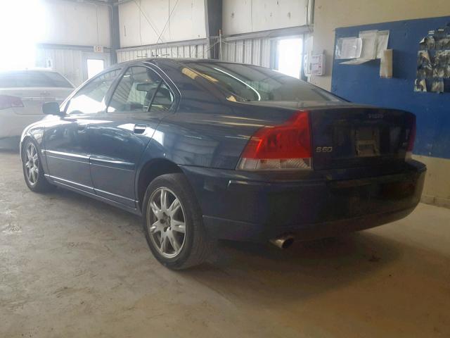 YV1RS592862538715 - 2006 VOLVO S60 2.5T BLUE photo 3