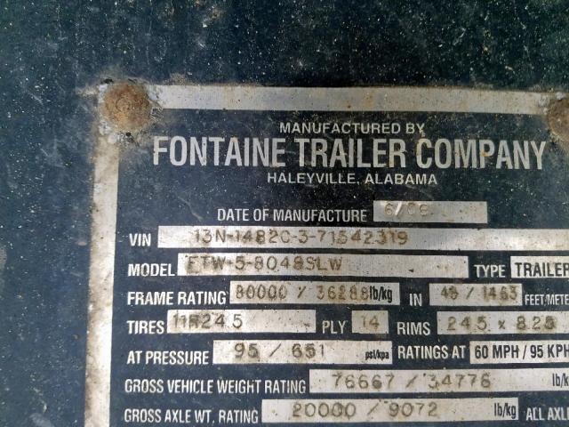 13N1482C371542319 - 2007 FONTAINE FLATBED TR BLACK photo 10