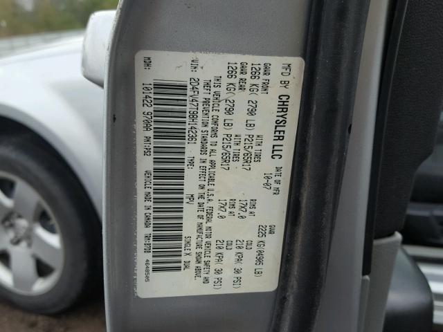 2D4FV47T98H142361 - 2008 DODGE MAGNUM GRAY photo 10