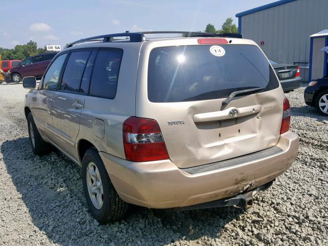 JTEGD21A640104614 - 2004 TOYOTA HIGHLANDER GOLD photo 3