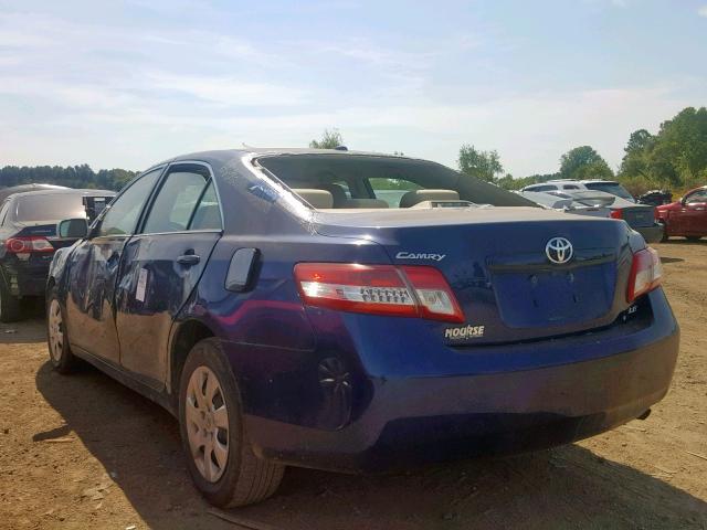 4T1BF3EK7BU755916 - 2011 TOYOTA CAMRY BASE BLUE photo 3