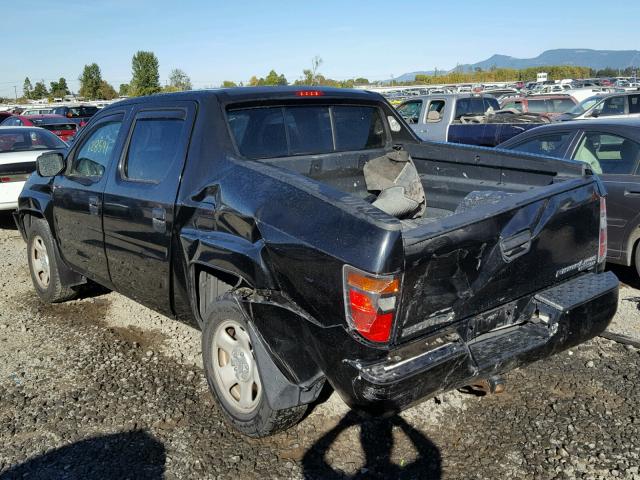 2HJYK16207H510085 - 2007 HONDA RIDGELINE BLACK photo 3