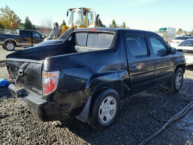 2HJYK16207H510085 - 2007 HONDA RIDGELINE BLACK photo 4